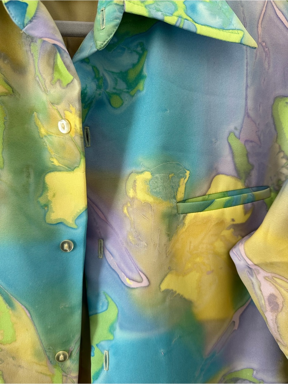 Vintage Satin Button-Up Shirt - Picture 3 of 4